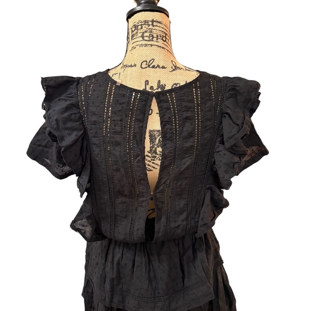 LoveShackFancy Natasha Heritage Mini Dress Cotton Ruffle Eyelet Size Medium - Picture 5 of 9